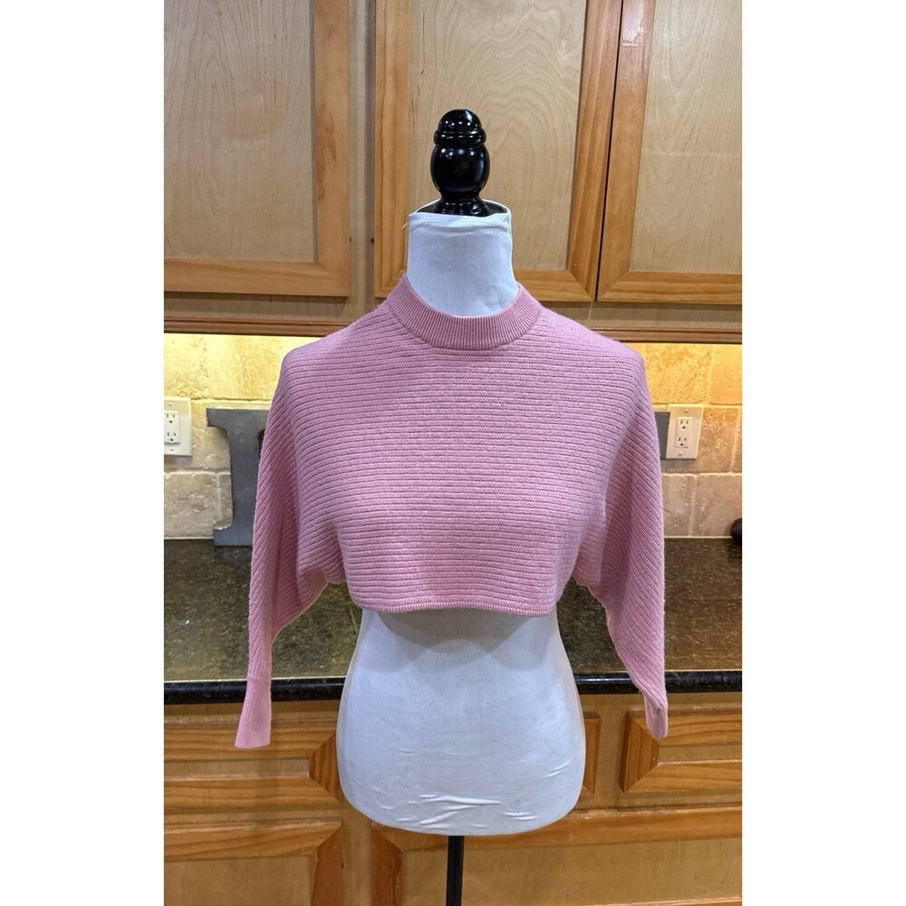 Wilfred Free Sweater Women XS Pink Pullover Cropped Wool Linen Blend